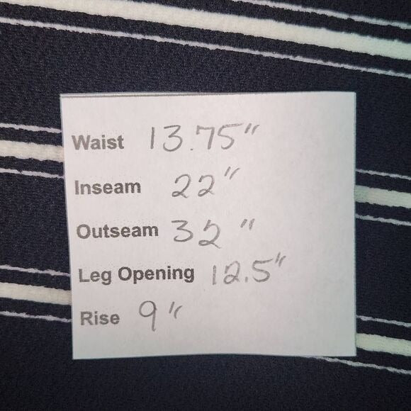 Hot Kiss Black and White Stripe Cropped Wide Leg Pants Size Medium New