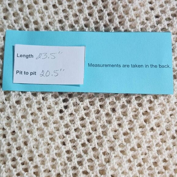 Perceptions Cream Open Knit Short Sleeve Cardigan Size Large Cream Knit Cardigan