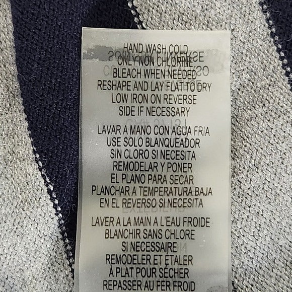 Calvin Klein Striped Gray and Black Cowl Neck Sweater Size Large