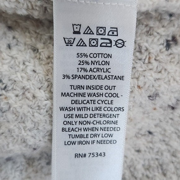 If It Were Me Waffle Knit Oatmeal Sweater with Speckled Fabric Size XS