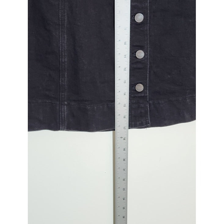 J. Crew Mercantile Black Denim Button Front A-Line Mini Skirt Size 10