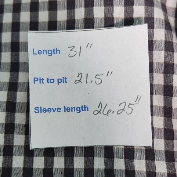 Banana Republic Gray Check Button Down Shirt Sz Large Preppy Button-Up Shirt