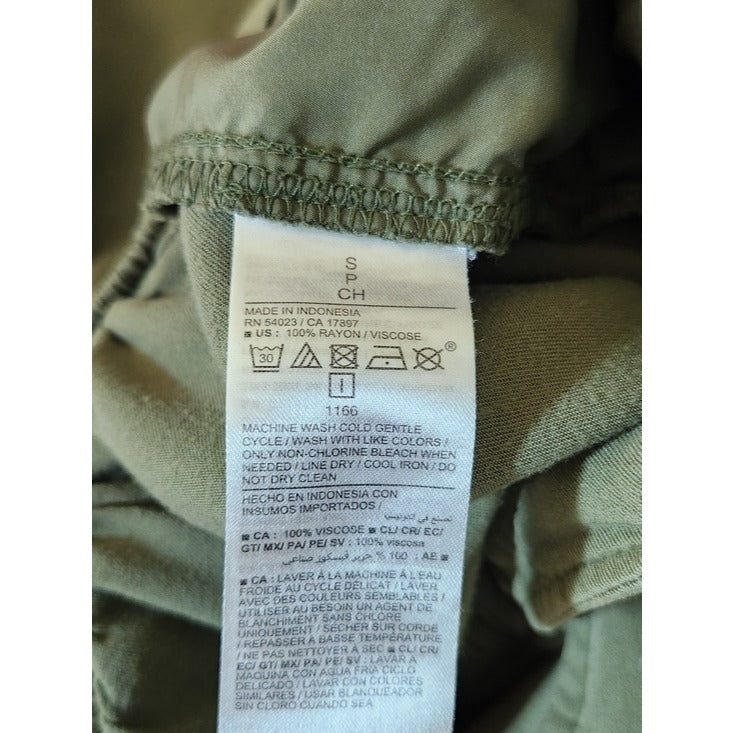 Old Navy Womens Olive Green High Rise Wide Leg Pull-On Pants Size Small
