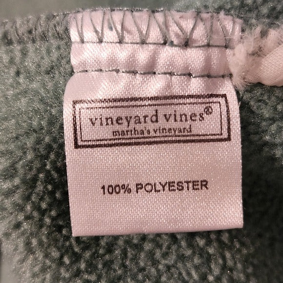Vineyard Vines Mens Green Fleece Quarter-Zip Pullover Size Small