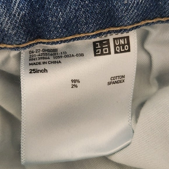 Uniqlo Cropped Wide-Leg Distressed Jeans Size 25