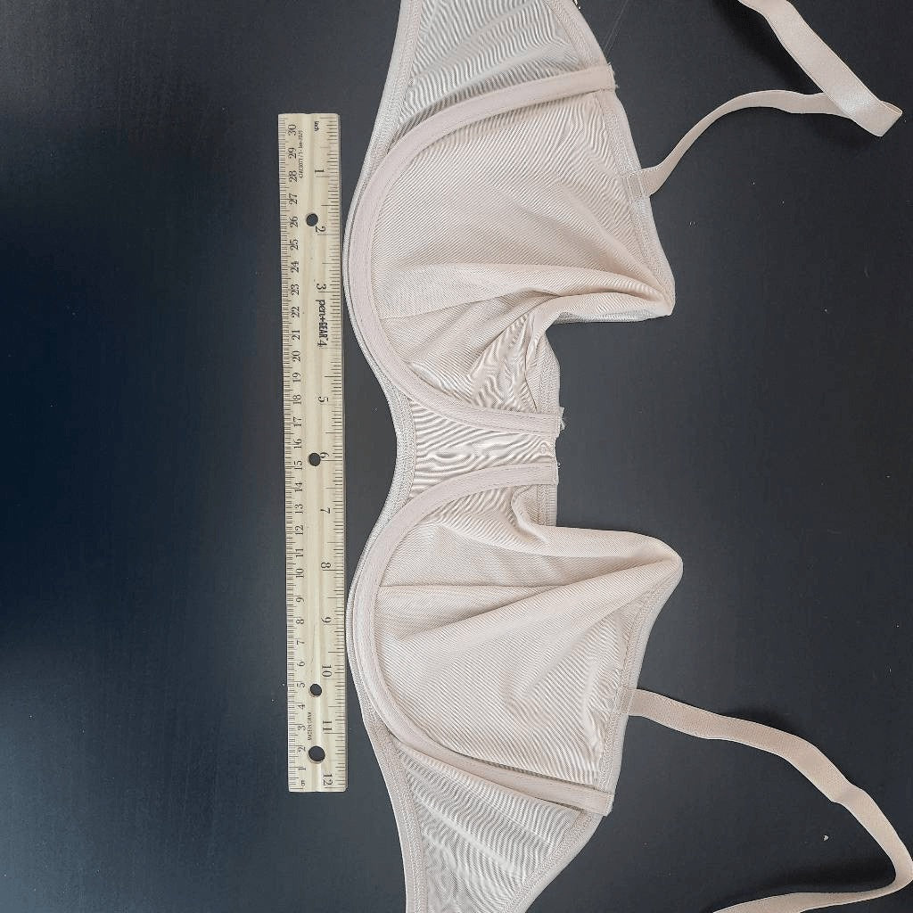 Frederick's of Hollywood Nude Mesh Balconette Bra Size 32F NWT Everyday Nude Bra