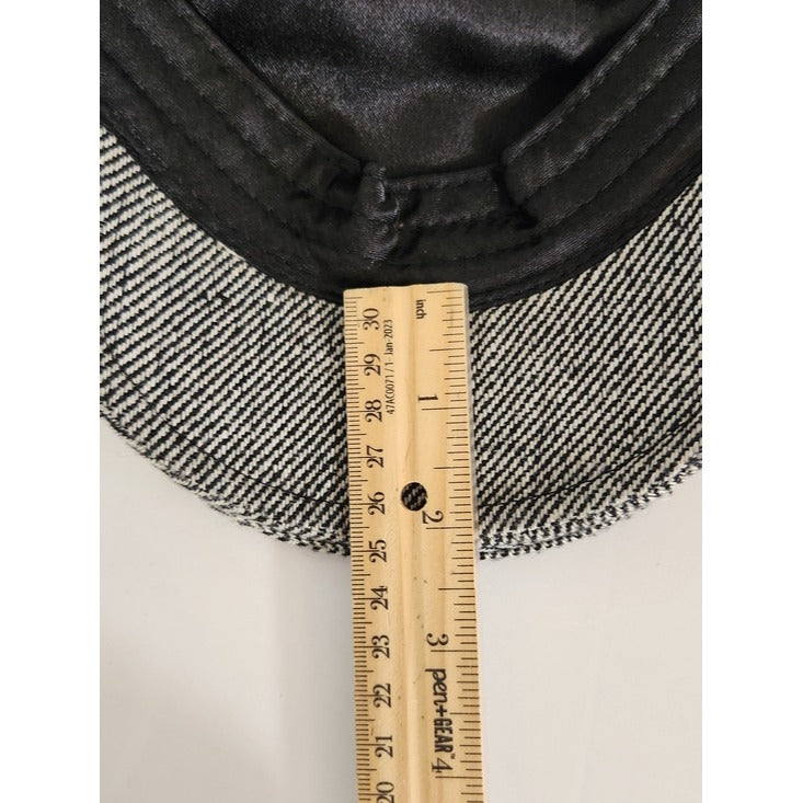 Aldo Mens Black and White Textured Wool Blend Newsboy Hat One Size