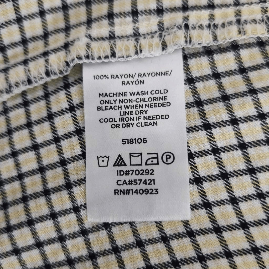 LOFT Black and Yellow Blouse Size Small Loft Yellow and Black Check Blouse