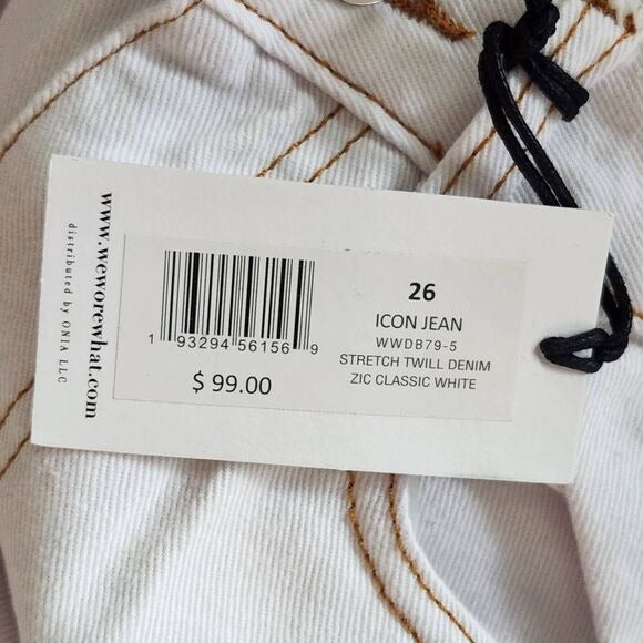 WeWoreWhat Distressed White Jeans Size 26, New