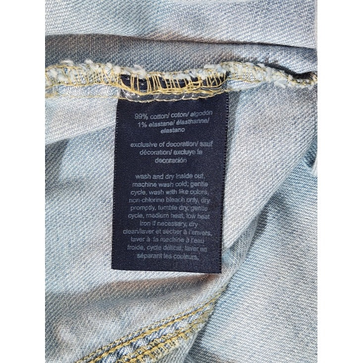 Tommy Hilfiger Womens Light Wash Cropped Denim Jacket Size Medium