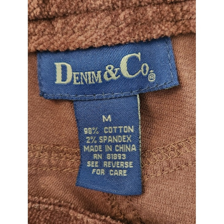 Denim & Co. Brown Corduroy Bootcut Pants Size Medium