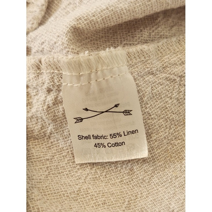 Rylee + Cru Taupe Gray Linen and Cotton Button Front Midi Skirt Size Large