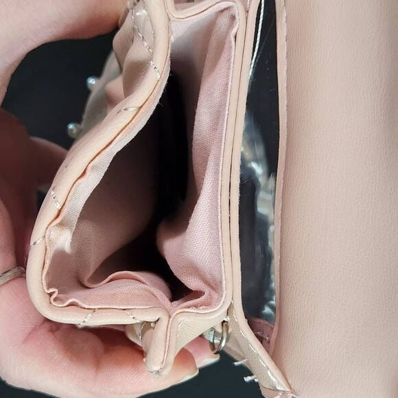 Badgley Mischka Nude Pink Crossbody Phone Case Bag New