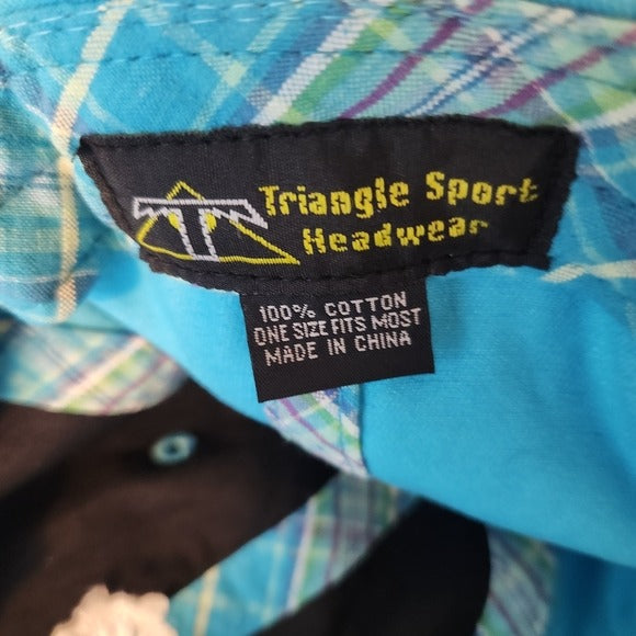 Women's Blue Plaid Daytona Beach Baseball Cap One Size