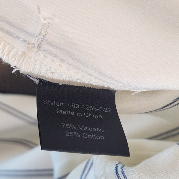 Jenni Kayne Cream Wide Leg Pants with Navy Stripes Size Small