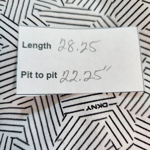 DKNY White and Black Logo Print Short Sleeve Button Down Shirt Size Large