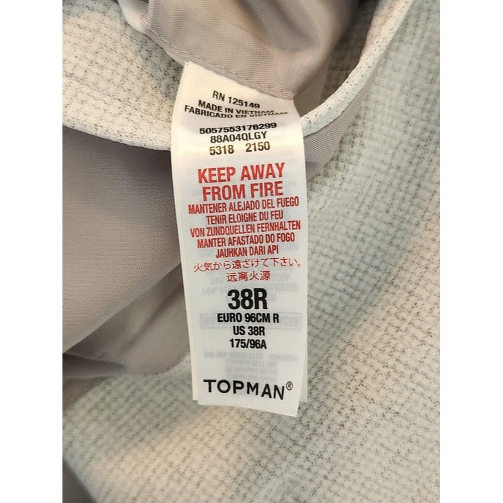 Topman Light Gray Textured Sport Coat Size 38R