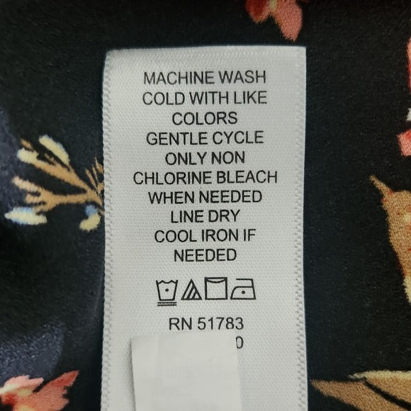 Maurices Black Floral Blouse Size 2X Plus Size Semi-Sheer Floral Black Top