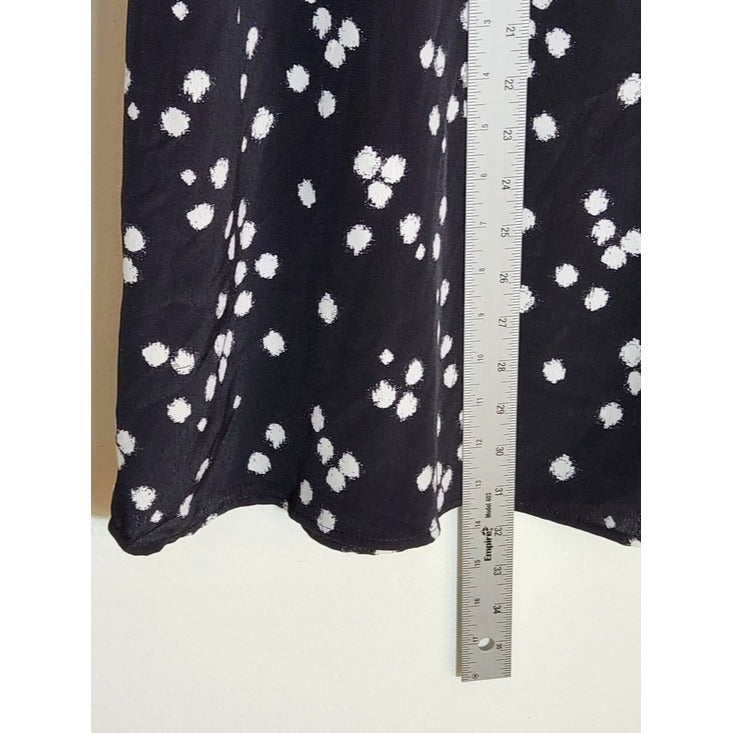 Oddy Black and White Dot Print Blouse Size with Full Sleeves 3XL