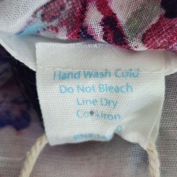 Kitara Purple and White Floral Print Wrap Scarf with Tassels