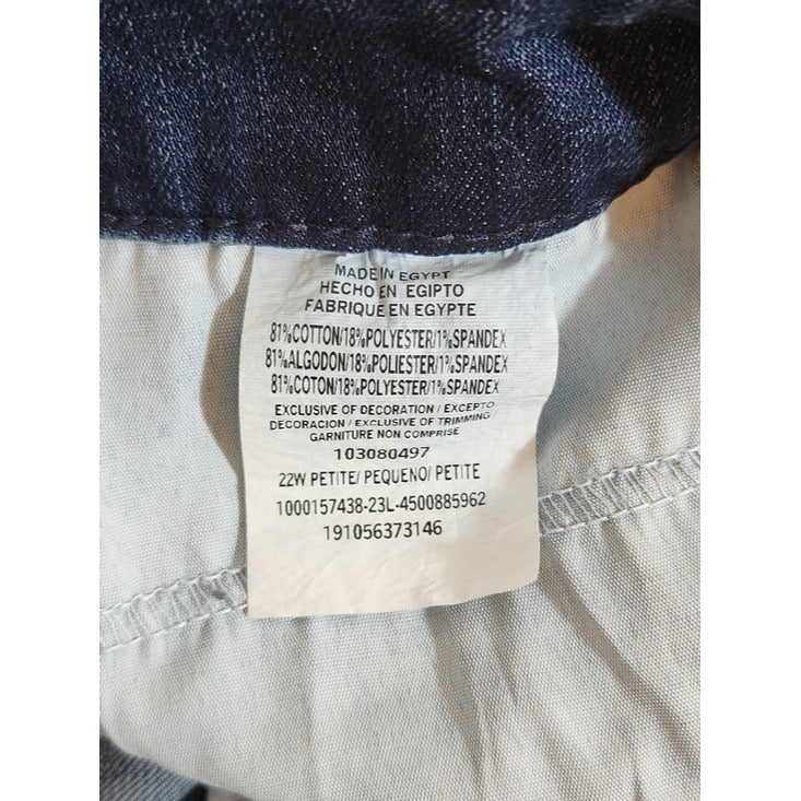 Lee Straight Leg Relaxed Fit Jeans Size 22W Petite NWT