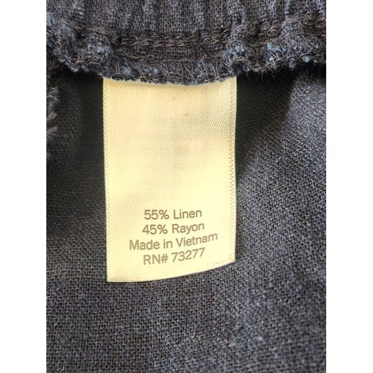 LC Lauren Conrad Navy Linen Blend Cropped Wide Leg Pants Size 1X