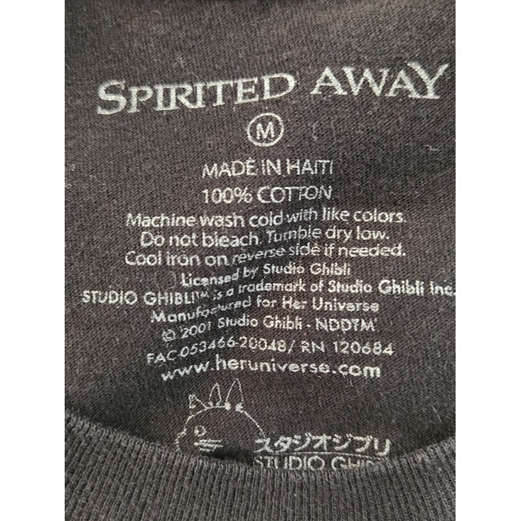 Spirited Away Black Graphic Short Sleeve Tee Size Medium