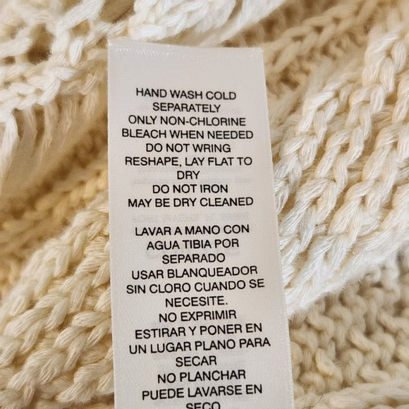 Chico's Cream Crochet Knit Top Size Small Chico's Cream Open Knit Top