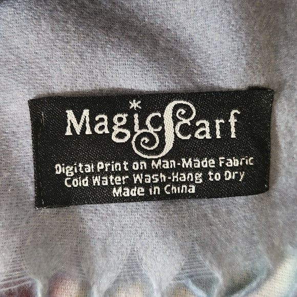 Magic Scarf Abstract Sunset Shawl with Fringe One Size Abstract Button-Up Wrap