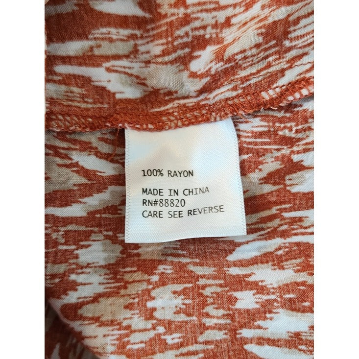 Mercer & Madison Orange Print Blouse Size 1X