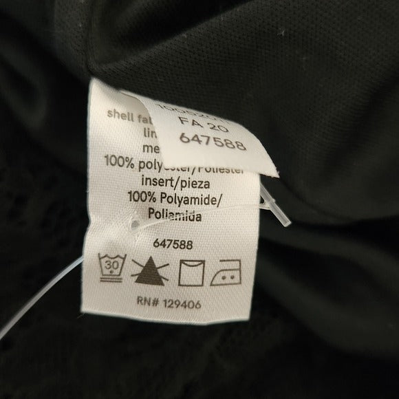 Venus Black Leopard Print Midi Dress with Lace Accents NWOT Size 12