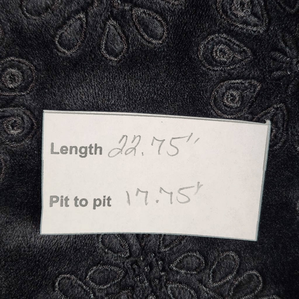 Lilly Pulitzer Black Embroidered Sweatshirt Size Small Rami Velour Sweatshirt