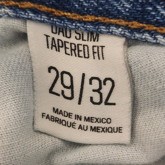 BDG Dad Slim Tapered Fit Two-Tone Jeans With Cut-Off Hem Size 29 x 32