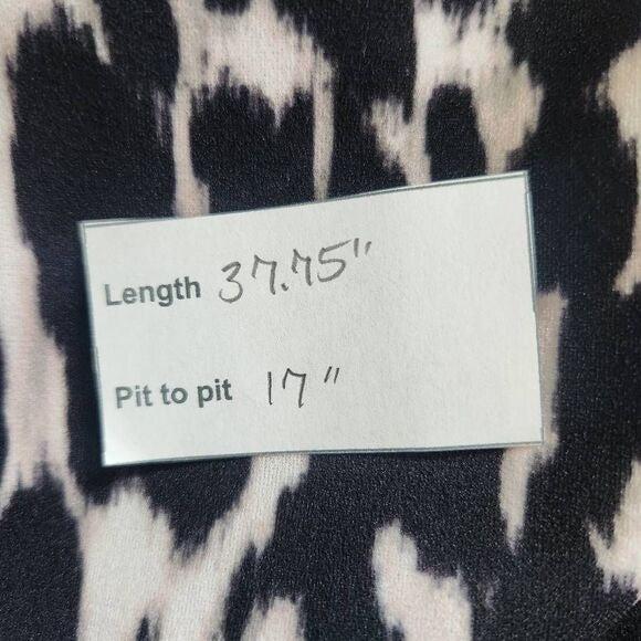 Calvin Klein Black and Cream Leopard Print Sheath Dress Size 6 Wedding Guest Dress