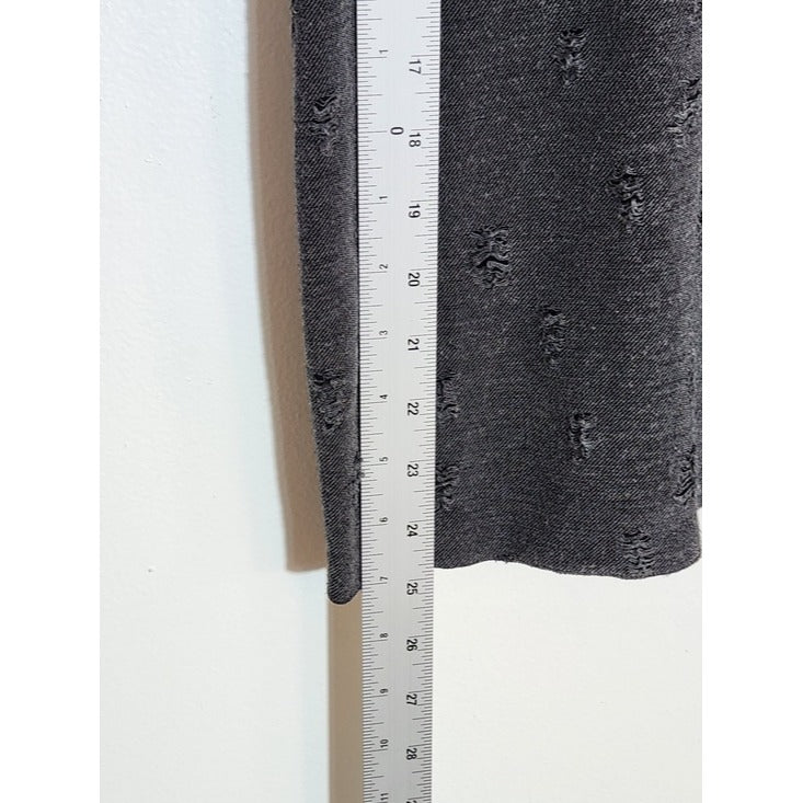 Hiatus Charcoal Gray Distressed Knit Twist Back Top Size XS