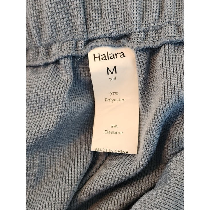 Halara Blue Wide Leg Pull On Pants Size Medium Tall Flaw