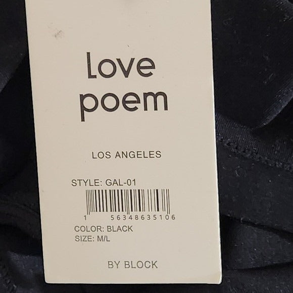 Love Poem Black Backless Cap Sleeve Cropped Top NWT Size Medium/Large