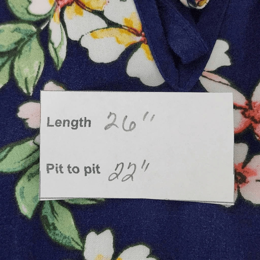 St. John's Bay Navy Floral Blouse Size XL Navy Floral Peasant Blouse