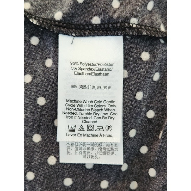DKNY Black and White Polka Dot Blouse Size XL