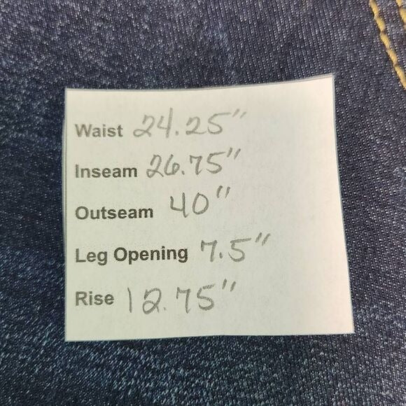 Lee Mid-Rise Dark Wash Capri Jeans Size 28W Petite, New