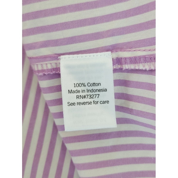 LC Lauren Conrad Preppy Purple Stripe Button Up Blouse Size Medium