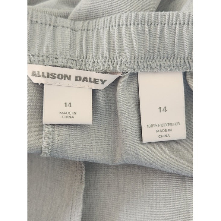 Allison Daley Gray Pull On Capri Pants with Elastic Waist Size 14