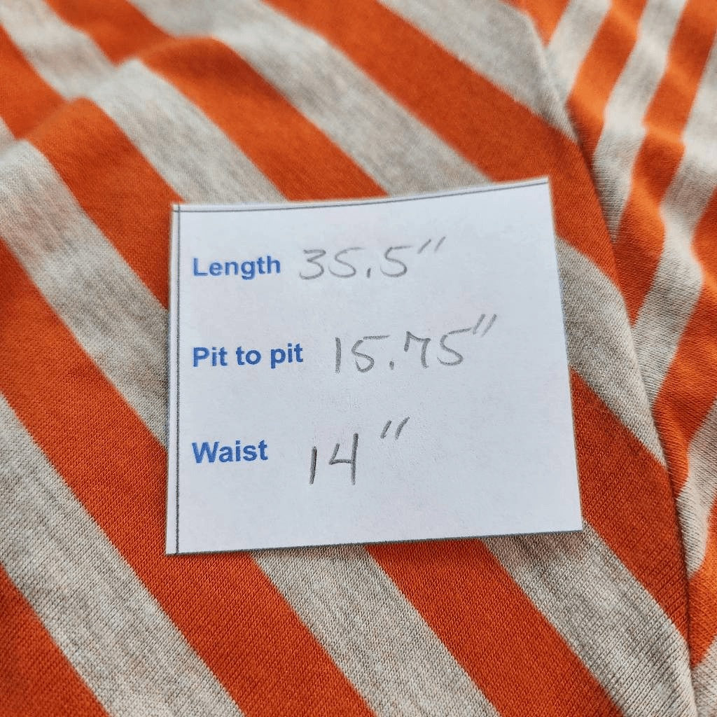Calvin Klein Sleeveless Orange Striped Dress Size 4 Chevron Striped Dress