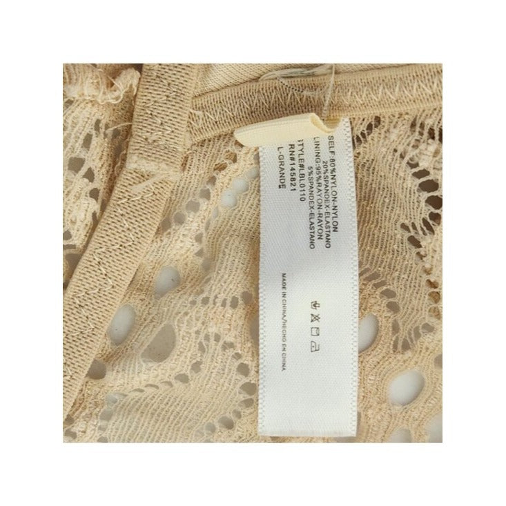 Listicle Womens Cream Lace Bralette Size Large