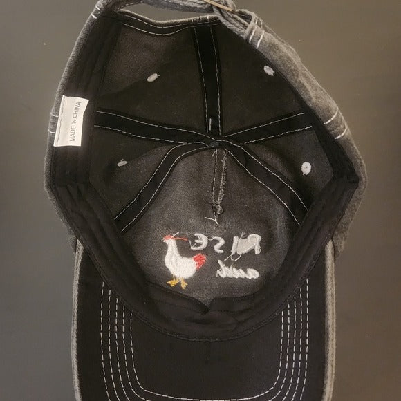 Rise and Shine Rooster Mineral Washed Black Baseball Hat