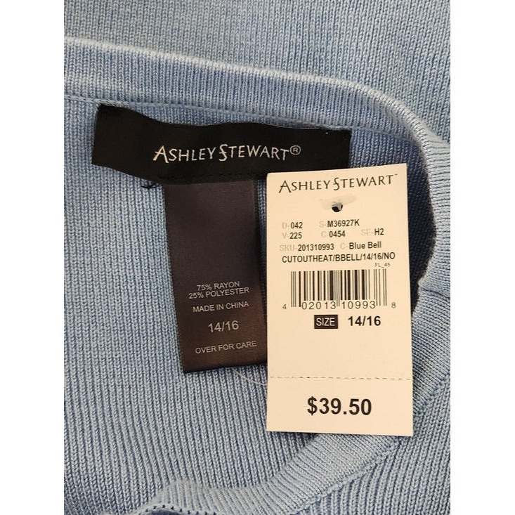 Ashley Stewart Light Blue Cut-Out Sweater Size 14/16 NWT