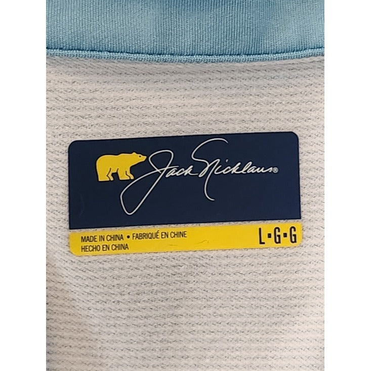 Jack Nicklaus Blue and White Stripe Quarter Zip Pullover Size Large