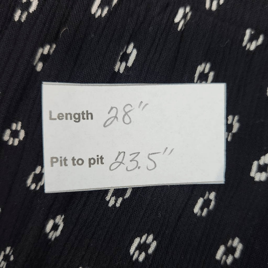 Old Navy Black Blouse with Flutter Sleeves Size XL Black and White Peasant Top