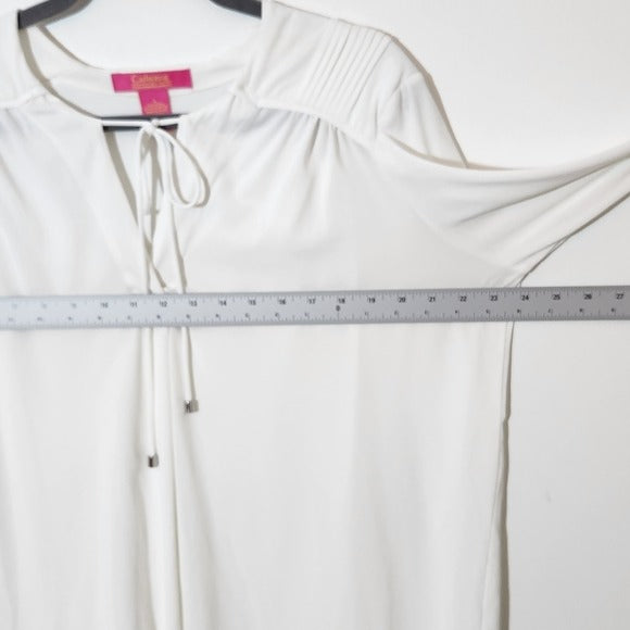 Catherine Malandrino White Peasant Top Size Large
