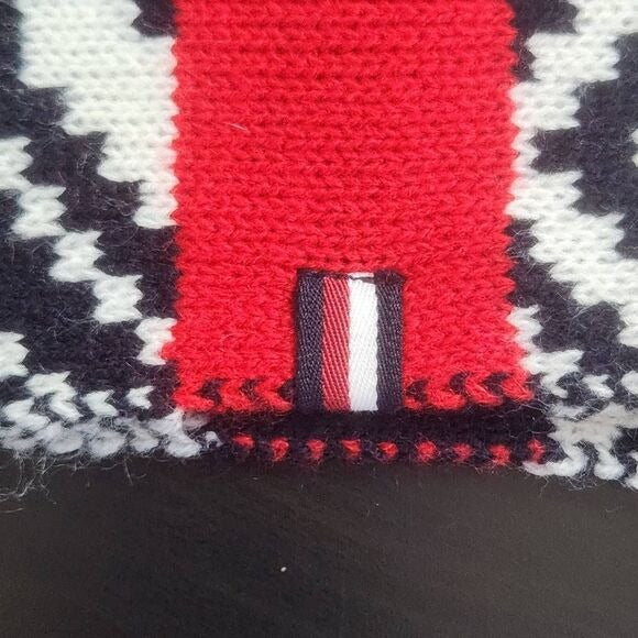 Tommy Hilfiger Black and Red Knit Scarf NWOT One Size Preppy Winter Scarf